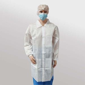 Blouse de laboratoire jetable CE EOS PP de haute qualité, unisexe, confortable, sans latex, tenue de travail conforme à la norme EN14683, taux de filtration 95% - Product Image 1