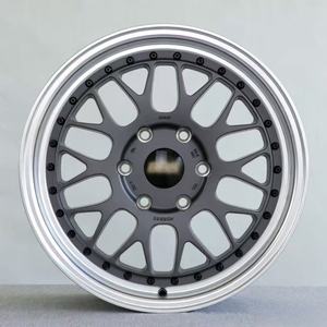 Rines de Malla de Dos Piezas Forjados de 17-22 Pulgadas <span class=keywords><strong>5x100</strong></span> 5x112 Gris Mate con Borde Mecanizado para Audi Sports Coupe y Porsche Performance Car - Product Image 3