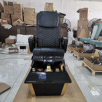 Équipement de salon de beauté moderne, chaise de manucure professionnelle de spa de pied, chaise de pédicure noire de luxe pour salon de manucure