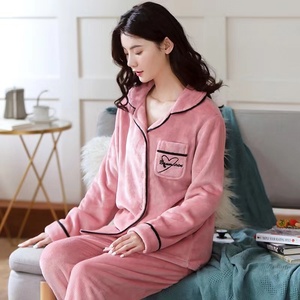 2022 dernier Pijamas costume adulte thermique dames filles vêtements de nuit épais chaud Flaanel ensemble femmes hiver pyjamas - Product Image 6