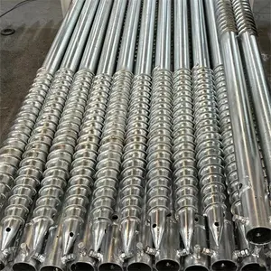 Photovoltaic Ground Screw Helical Pile Anchor For Solar Mounting System