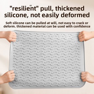 Kitchen Heat Insulation Anti-scalding High Temperature Pot Children's Dining Table <b>Silicone</b> <b>Mat</b> Non-slip Drain Square - Product Image 2