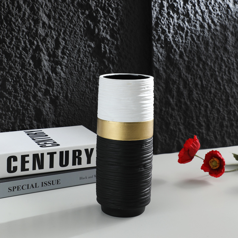 9*9*23cm small size black and white phnom penh vase