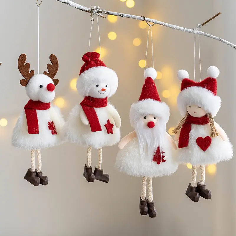 2022 Christmas Trees Ornaments Hanging Elk Snowman Angel Christmas Decoration Supplies Tree Decoration