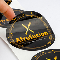 Autocollant rond personnalisé en vinyle adhésif imperméable pour sceller les boîtes à emporter, avec logo de marque, pour l'étiquetage des emballages alimentaires des restaurants