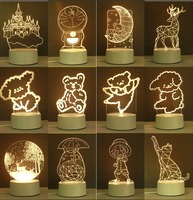 Lampe de projection LED 3D en acrylique en forme de méduse avec lumière chaude, décoration de chambre à coucher DIY