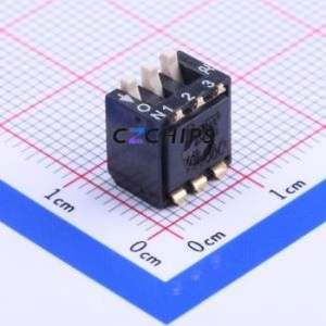 DSPV03LSGET DIP Switch SMD-6P,9x9mm Switch Piano Key Single Pole Single Throw 3 2.54mm - Product Image 1