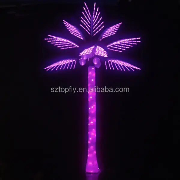 Cordão artificial iluminado com led, palmeira para árvore das palmeiras, para áreas externas