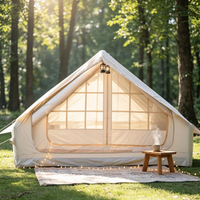 Tente de camping pyramidale gonflable à installation rapide, grande fenêtre en maille, tissu Oxford, respirante, coupe-vent, imperméable, pour plusieurs personnes