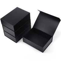 Individuelles Logo Luxuriöse Matt-Schwarze Verpackung Faltbare Papierbox Magnetische Klappbare Geschenkbox mit Magnetdeckel