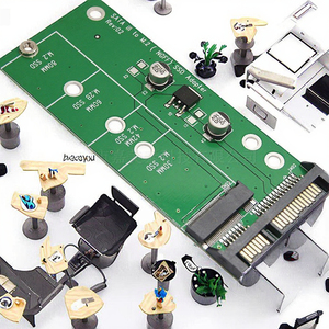 بطاقة محول محرك الأقراص الصلبة SSD نوع NGFF إلى SATA3 مقاس <span class=keywords><strong>2</strong></span>.5 بوصة، موسع B KEY لأجهزة الكمبيوتر المكتبية والمحمولة، ملحق كمبيوتر PCIe PCB - Product Image 2