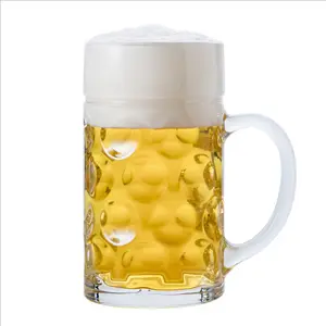 Oktoberfest Extra Grote 40 Oz Duitse Glas Bier Mokken Met Handvat Kuiltjes Glas Stein Mokken Jumbo Bier Bril
