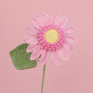 Ramo de Girasoles Tejidos a Crochet, Flores Artificiales con Envoltura, Regalo para el Día del Maestro, Decoración de Graduación - Product Image 4