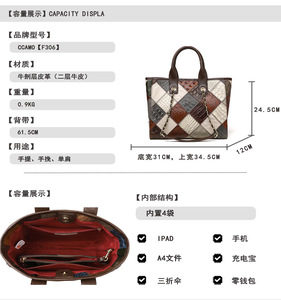 Nouveaux sacs à bandoulière de créateurs de mode, sacs à main en cuir véritable de haute qualité, sacs messager décontractés, sacs à main et pochettes pour femmes - Product Image 2