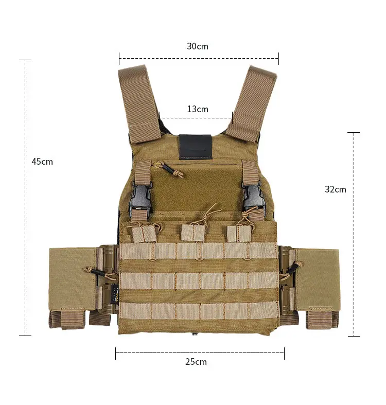 การป้องกันความปลอดภัยส่วนบุคคลการปล่อยอย่างรวดเร็วกลางแจ้ง Molle Plate Carrier เสื้อกั๊กโจมตีทางยุทธวิธี