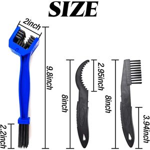 Premium 5PCs Set Herramientas de limpieza de cadena de bicicleta Cepillo de bielas de cadena de bicicleta Cepillo limpiador de lavadora de motocicleta para bicicleta óptima - Product Image 5