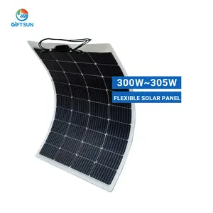 light weight easy carry 200w 300w 450w sunpower or monocrystalline flexible solar panels for car boat RV yacht camping use