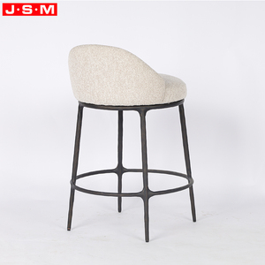 Silla de Bar minimalista personalizable, asiento de cojín blanco martillado de Metal, taburete de Bar para comedor en casa y restaurante - Product Image 5