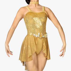 green emerald velvet dress AA Dance Costumes Shop All Dance Costumes Adult Medium / Gold
