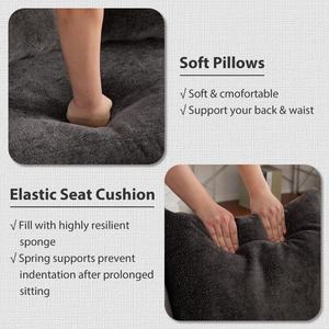 Лидер продаж, угольный стул из синели, с 3 большими подушками и 2 маленькими подушками для детской спальни, гостиной, гостиной - Product Image 3