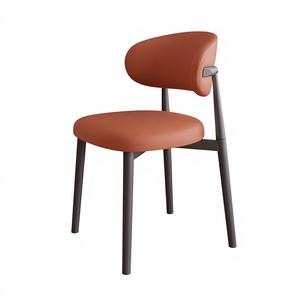 Nueva Silla de Comedor de Diseño Moderno en Acero Sólido con Tapicería de Cuero para Uso en Villas y Hoteles, Color Beige Arena, en Oferta - Product Image 6
