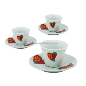 the latest heart design cawa cup traditional ethiopian ceramic fine porcelain coffee cup & saucer set