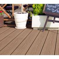Plancher de balcon en WPC HDPE massif, antidérapant, ignifuge, en teck traditionnel, personnalisé LongWell, best-seller, épaisseur 22,5 mm, garantie 5 ans