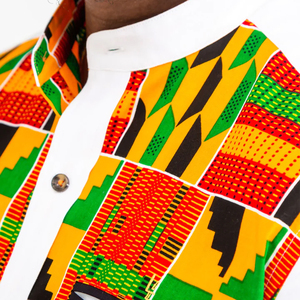 <span class=keywords><strong>Chemise</strong></span> <span class=keywords><strong>Homme</strong></span> Slim Fit à Manches Longues avec Col Boutonné, Motif Patchwork Tendance, <span class=keywords><strong>Chemise</strong></span> <span class=keywords><strong>Africaine</strong></span> en Tissu Wax pour <span class=keywords><strong>Homme</strong></span> - Product Image 2