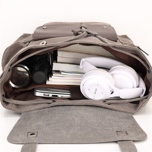 Sac à dos en toile décontracté haut de gamme pour homme, style rétro, sac à ordinateur tendance, grande capacité, fermeture à glissière - Product Image 2