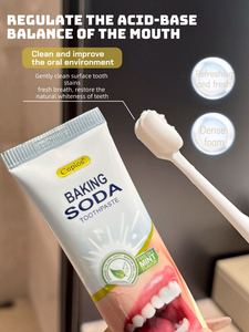 <span class=keywords><strong>Dentifrice</strong></span> à la menthe au bicarbonate de soude cristallin, blanchiment naturel, <span class=keywords><strong>anti</strong></span>-<span class=keywords><strong>taches</strong></span>, équilibre du pH, haleine fraîche, soin buccal, sans fluor, usage domestique - Product Image 1