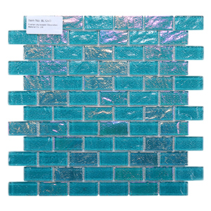 Hôtel arc-en-ciel effet irisé <span class=keywords><strong>Aqua</strong></span> vert verre piscine mosaïque pour décoration murale - Product Image 1
