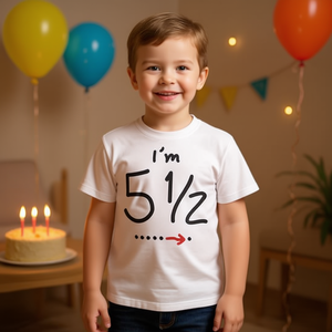 T-shirt promotionnel pour enfants : Anniversaire 6 mois, 12 mois, 5 ans - Product Image 2