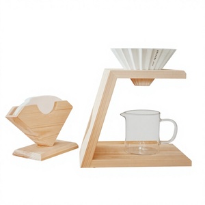 Support à café en bois au design minimaliste, forme carrée, capacité de 350 ml, réutilisable, écologique, pour barista et usage domestique - Product Image 5