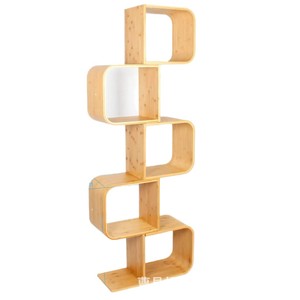 <b>Modern</b> minimalist wooden book <b>shelf</b>, floor-standing multi-tiered book organizer for home living room, wall-mounted bookcase - Product Image 5