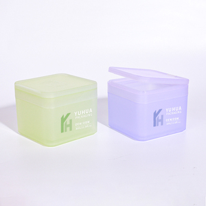 Tùy chỉnh <span class=keywords><strong>logo</strong></span> 300ml đôi tường vuông PP mực Pad <span class=keywords><strong>container</strong></span> với nhíp lật Top cap mỹ phẩm Kem mắt Jar cho chăm sóc da - Product Image 4