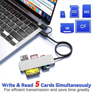 Đối với rocketek bên ngoài USB3.0 thẻ nhớ Nhà Văn 6 trong 1 loại C Adapter cho SD CF MS M2 XD TF thẻ vật liệu nhôm - Product Image 4