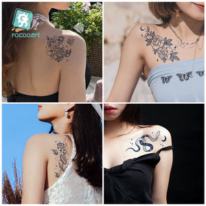 女性和女孩永久纹身，逼真的临时纹身防水持久，指甲花纹身，两周纹身 - Product Image 5