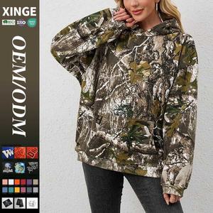 Sudadera con Capucha Oversize de Camuflaje Urbano para Mujer, Estampado Digital Completo Personalizado, Hombros Caídos, Corte Boxy, Colección 2025 de Gran Venta - Product Image 1
