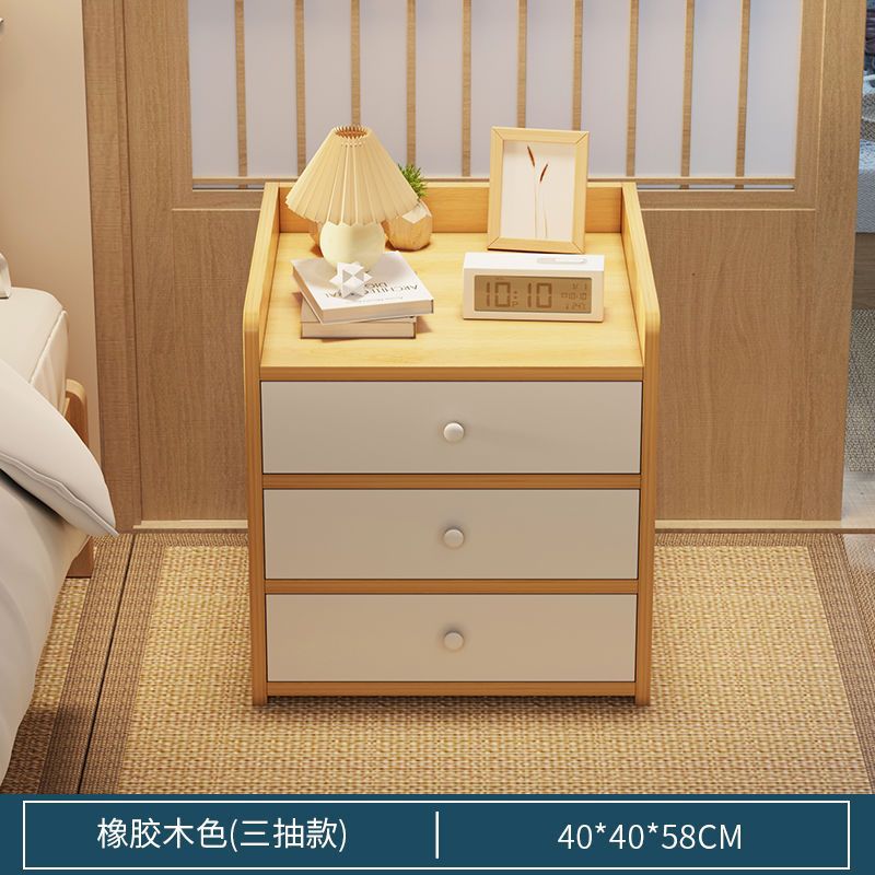 Madera de caucho de 40 cm, color mejorado y ensanchado [Estilo de tres cajones]