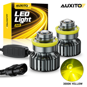 หลอดไฟตัดหมอก LED สำหรับรถยนต์ AUXITO รุ่น H8 H9 H11 H16 ดีไซน์โปรเจคเตอร์ ขนาดเล็ก หลอดไฟตัดหมอก 3000K สีเหลืองอำพัน - Product Image 3
