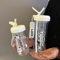 Best verkochte draagbare fruitthee mok, draagbare pc-beker, thee-infuser, minimalistische waterfles, thermosfles voor studenten met rietje