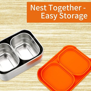 <b>Small</b> Stainless Steel <b>Lunch</b> Bowl Snack Containers with PP Lids Metal <b>Lunch</b> <b>Box</b> for Newborns Kids Daycare and School - Product Image 6