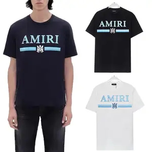 새로운 도착 AMIRY 남여 공용 대형 100% 면 티셔츠 도매 사용자 정의 인쇄 힙합 대량 중량 남성 티셔츠