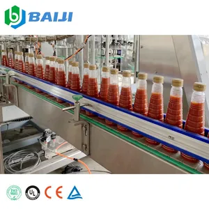 Ligne de production automatique de remplisseuse d'embouteillage de pâte de sauce tomate mayonnaise pour petites bouteilles