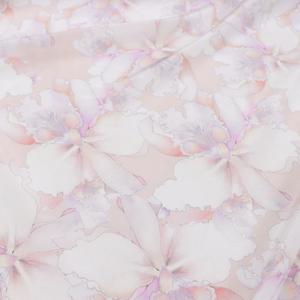 ドレスドレスドレス,ピンクの花のエレガントな天然ソフトなシルククレープDe Chine生地 - Product Image 4