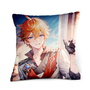 Juego Genshin <span class=keywords><strong>Ganyu</strong></span> 18 "x 18" pulgadas funda de almohada y núcleo de almohada suave y acogedor resistente a las manchas cabello y piel regalo amigable - Product Image 1