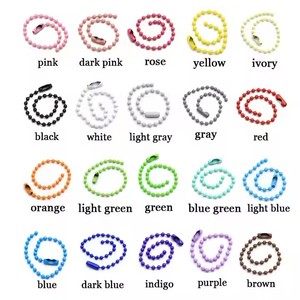 2025 bóng chuỗi kết nối màu xanh hoa hồng màu tím đen hồng trắng 2.4mm bóng hạt thời trang thời trang Dog tag Chuỗi vòng cổ - Product Image 4