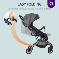Poussette Bébé Pliable Absorption des Chocs, Poussette de Voyage Compacte, Légère pour Bébé