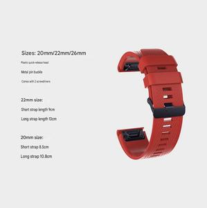 Bracelet de sport en silicone Upro QuickFit 20mm 22mm 26mm pour Garmin Fenix 7S 7 7X 6S 6 6X 5S 5 5X Plus, bracelet de remplacement facile à installer - Product Image 3