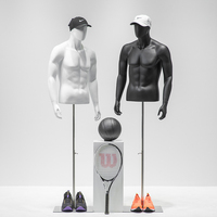 Maniquí de Fibra de Vidrio para Hombre, Parte Superior del Cuerpo, con Base de Hierro, para Exhibición en Tiendas de Ropa